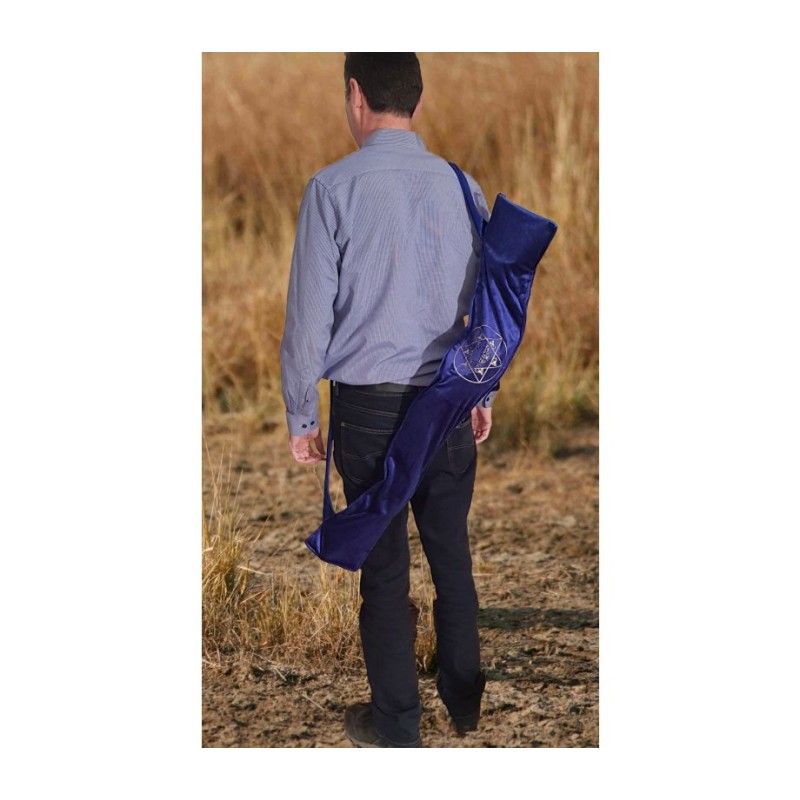 Yemenite Shofar Pouch Blue Velvet Gold ... | Shofar Bags & accessories