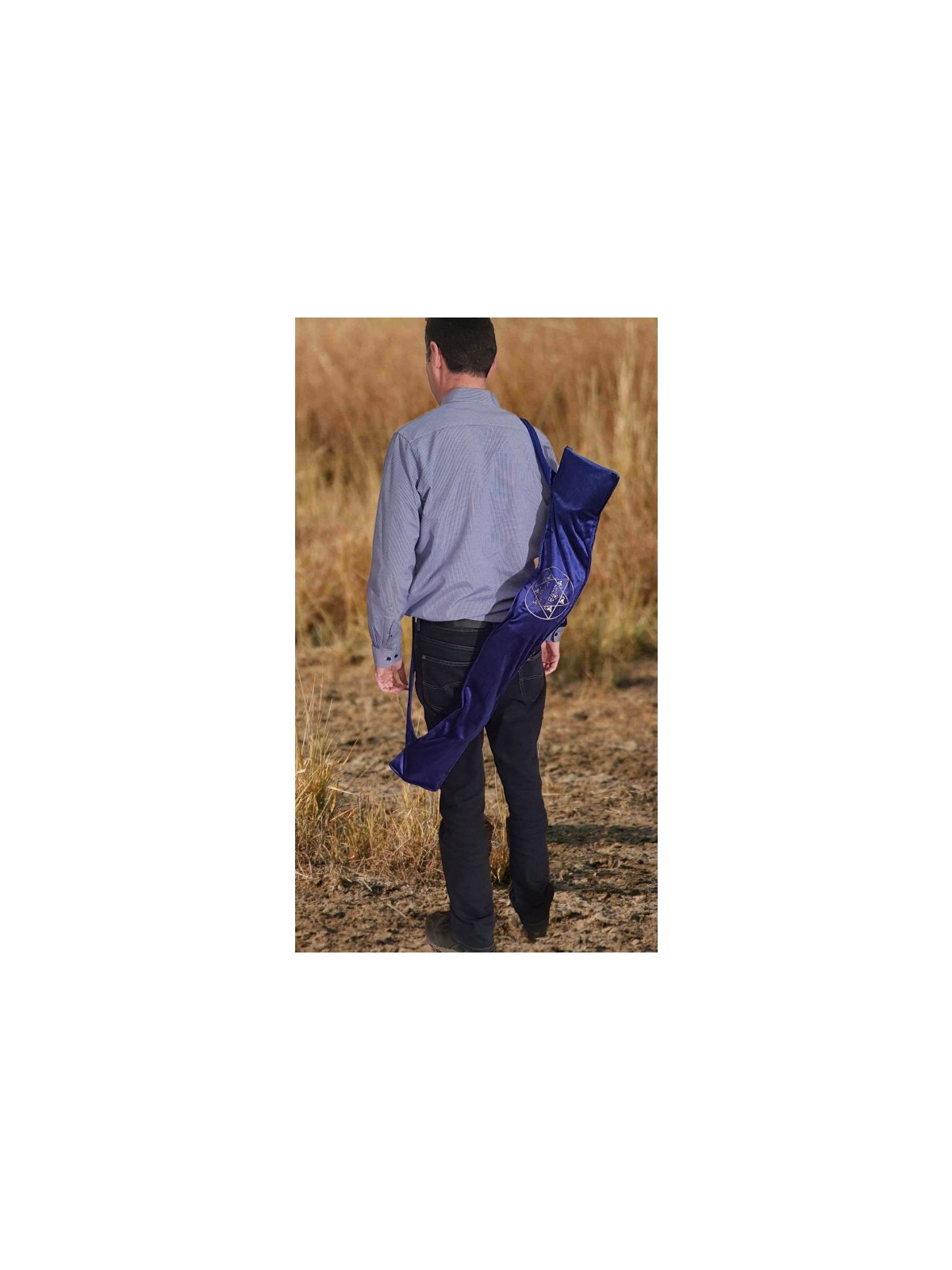 Yemenite Shofar Pouch Blue Velvet Gold ... | Shofar Bags & accessories