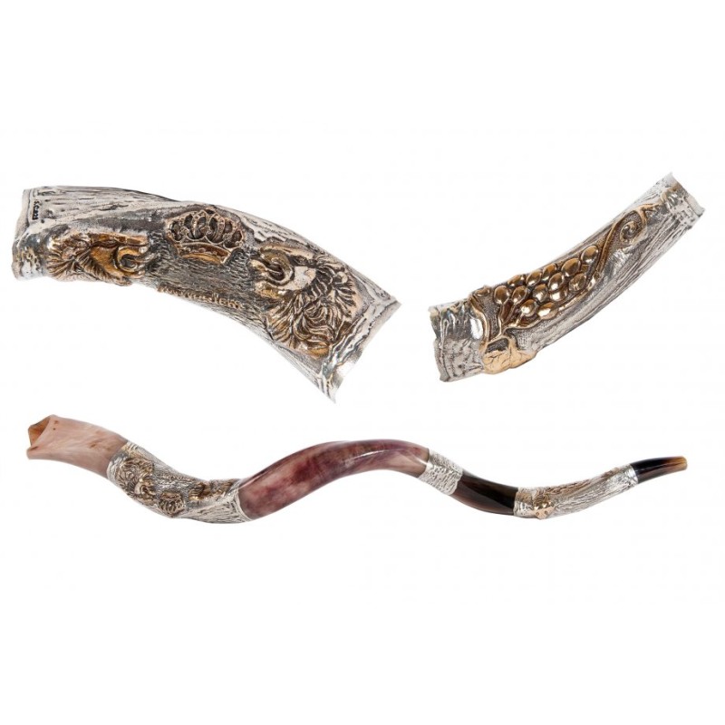 Lion of Judah with Crown Silver Decorated... | Sterling Silver Shofars