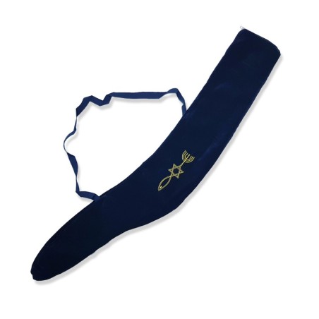 Blue Velvet Yemenite Shofar Bag with Em... | Shofar Bags & accessories
