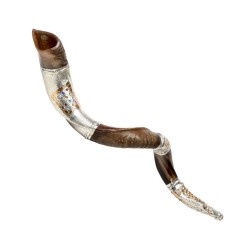 Shofar yéménite décoratif en argent sterling... | Shofars en argent sterling