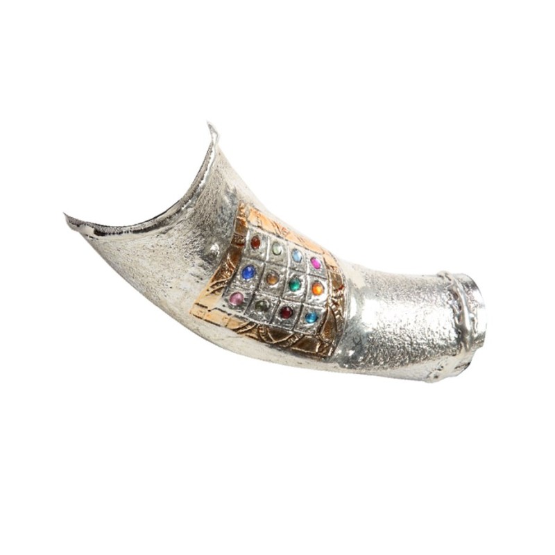 Decorative Yemenite Shofar Sterling Silve... | Sterling Silver Shofars