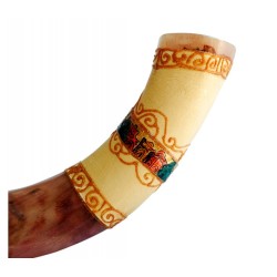 Jumbo Yemenite Hand Painted Shofar Colorful Jeru... | Yemenite Shofars