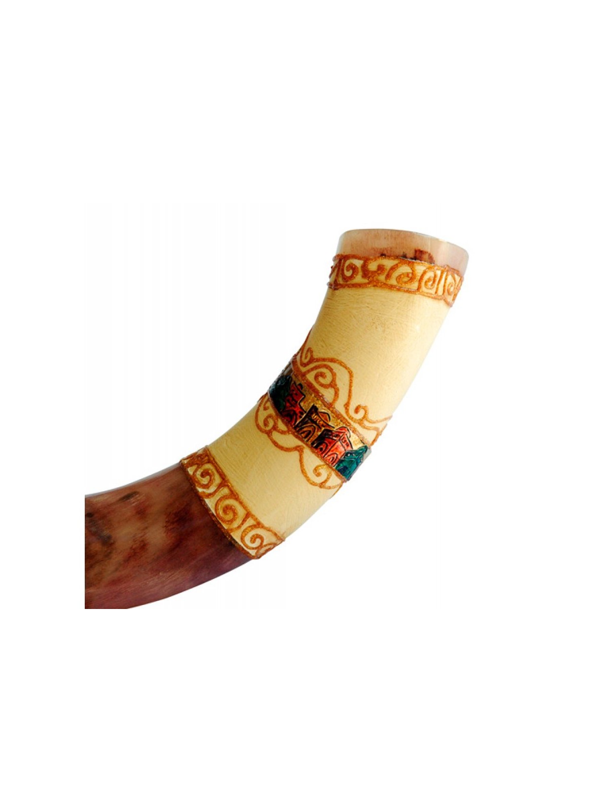 Jumbo Yemenite Hand Painted Shofar Colorful Jeru... | Yemenite Shofars