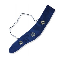 Blue Velvet Yemenite Shofar Bag Star of... | Shofar Bags & accessories