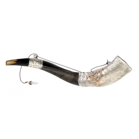 Onction du Shofar yéménite en argent sterling... | Shofars en argent sterling