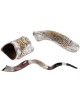 Decorative Yemenite Shofar with Sterling ... | Sterling Silver Shofars
