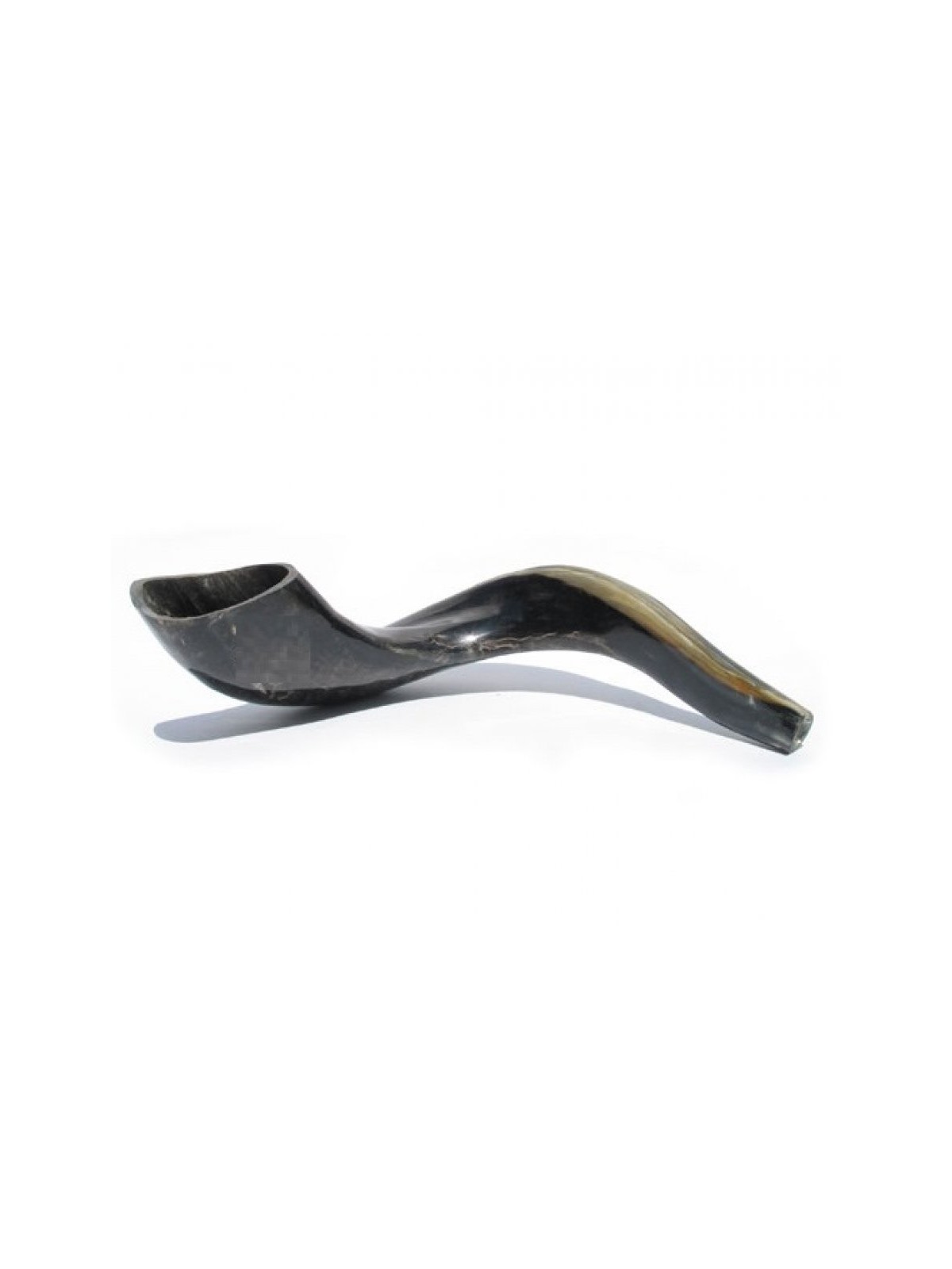 Shofar en corne de bélier noir poli avec sac et cl... | Shofars en corne de bélier