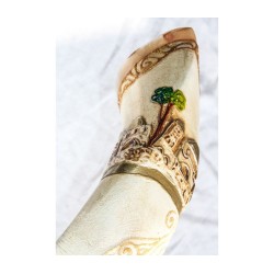 Jumbo Yemenite Hand Painted Shofar Jerusalem wit... | Yemenite Shofars