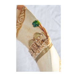 Jumbo Yemenite Hand Painted Shofar Jerusalem wit... | Yemenite Shofars