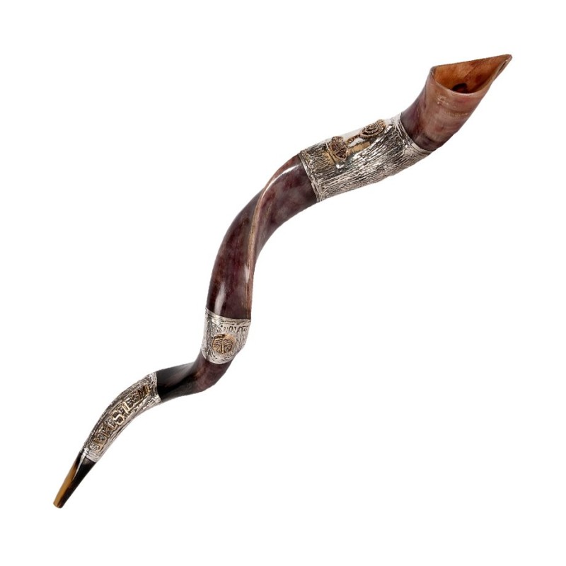 Jerusalem Motif Sterling Silver Yemenite ... | Sterling Silver Shofars