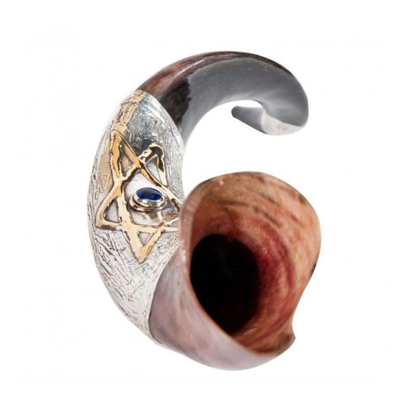 Blue Stone Star of David Sterling Silver ... | Sterling Silver Shofars