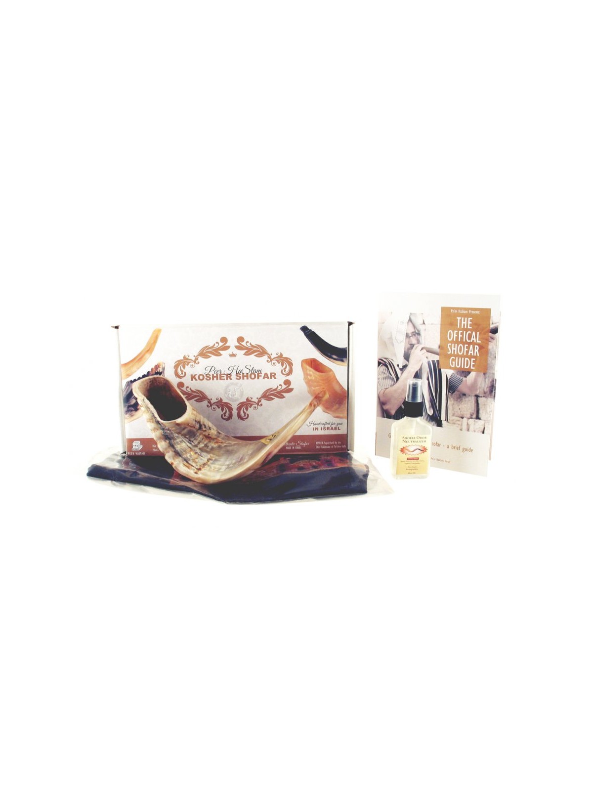 Natural Rams Horn Shofar with Bag and Cleaning ... | Rams Horn Shofars