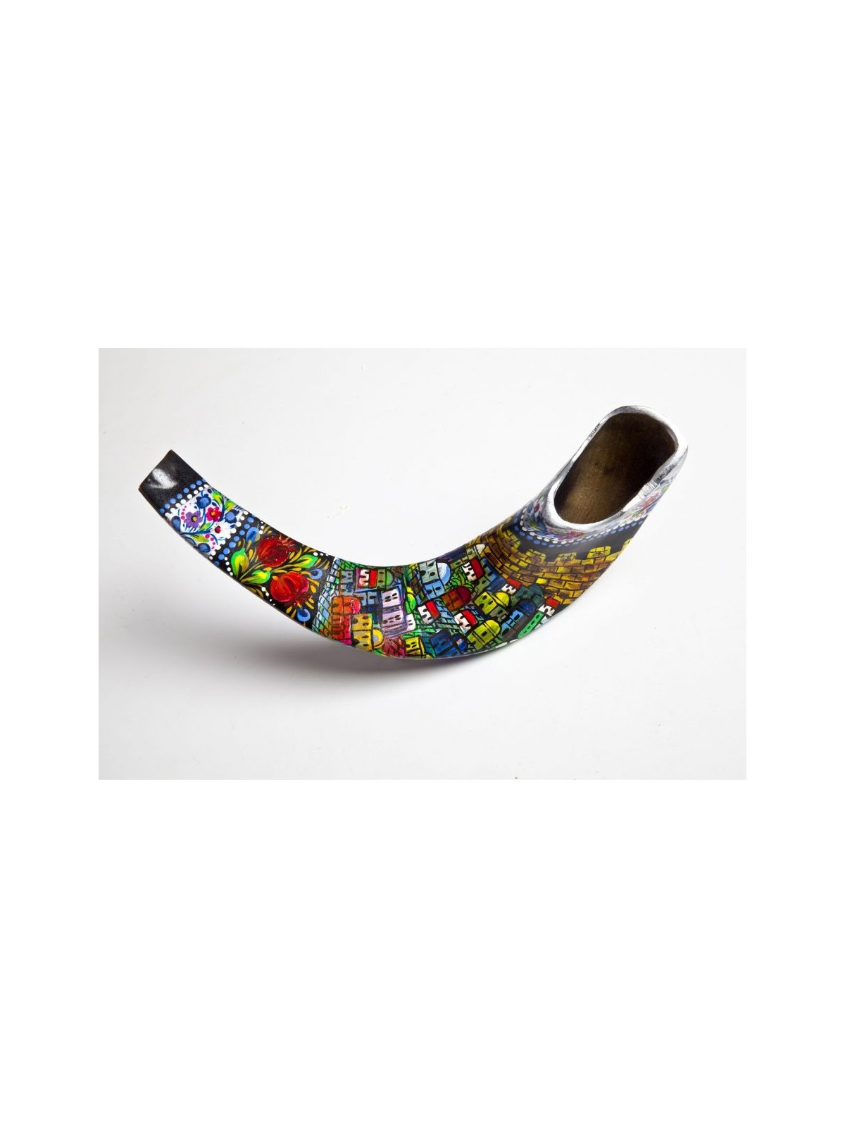 Jerusalem Hand Painted Rams Horn Shofar | Decorated Shofars