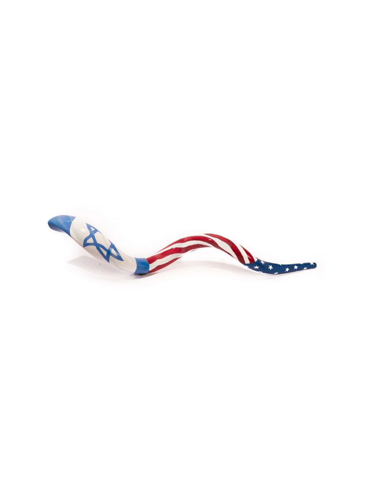 Hand Painted Yemenite Shofar with United States... | Decorated Shofars
