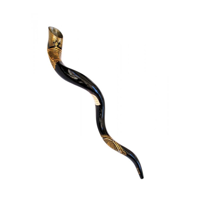 Collectors Hand Painted Yemenite Shofar Ten Com... | Decorated Shofars