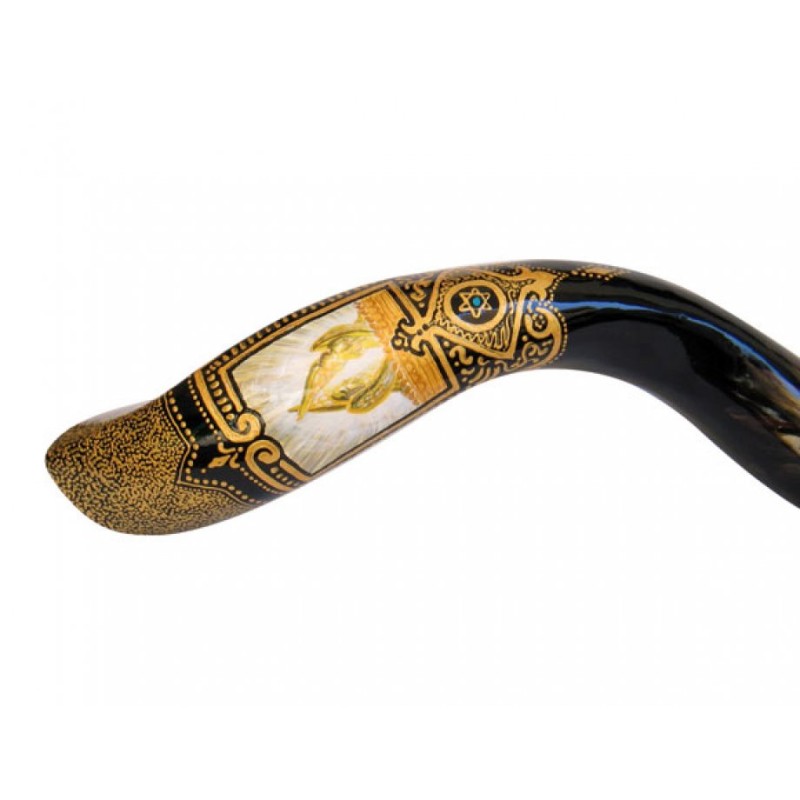 Collectors Hand Painted Yemenite Shofar Ten Com... | Decorated Shofars