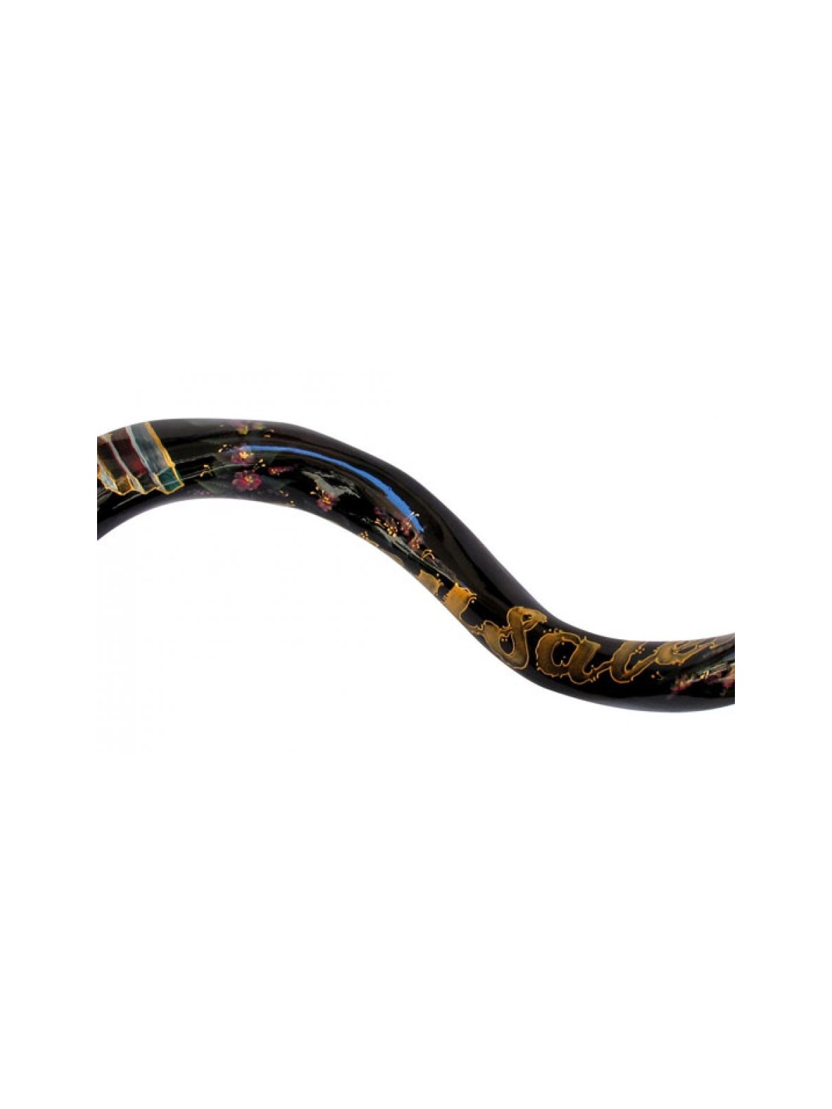 Collectors Hand Painted Yemenite Shofar Menorah | Decorated Shofars