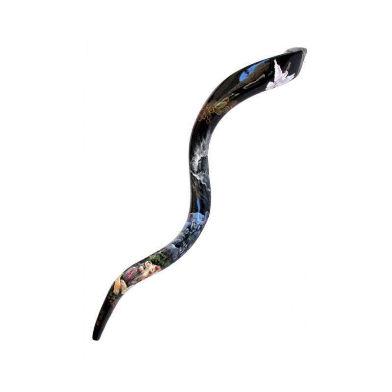 Collectors Hand Painted Yemenite Shofar Noahs Ark | Decorated Shofars