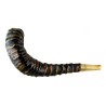 Stunning Leather bound Rams Horn Shofar | Decorated Shofars