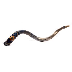 Collectors Hand Painted Yemenite Shofar Gold St... | Decorated Shofars