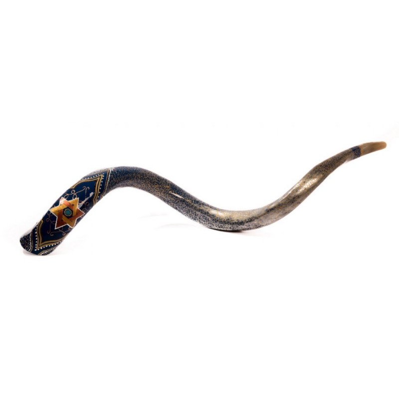 Collectors Hand Painted Yemenite Shofar Gold St... | Decorated Shofars