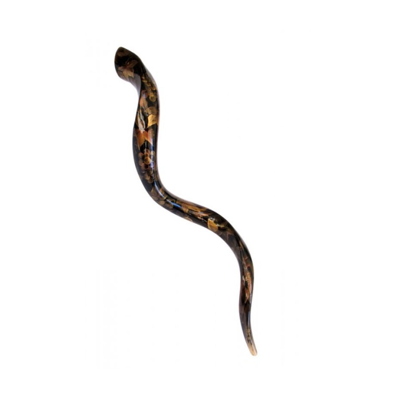 Collectors Hand Painted Yemenite Shofar Gold Gr... | Decorated Shofars