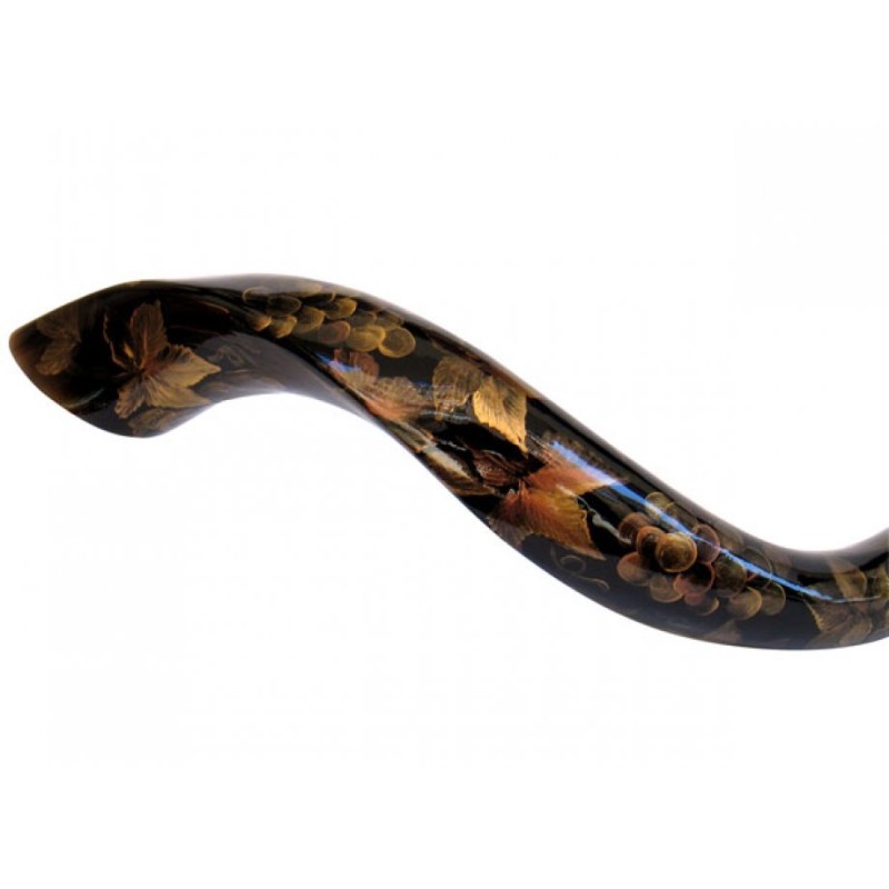 Collectors Hand Painted Yemenite Shofar Gold Gr... | Decorated Shofars