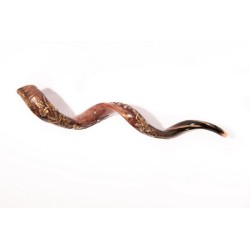 Hand Sculpted Yemenite Shofar 3D Grapevine Design | Decorated Shofars