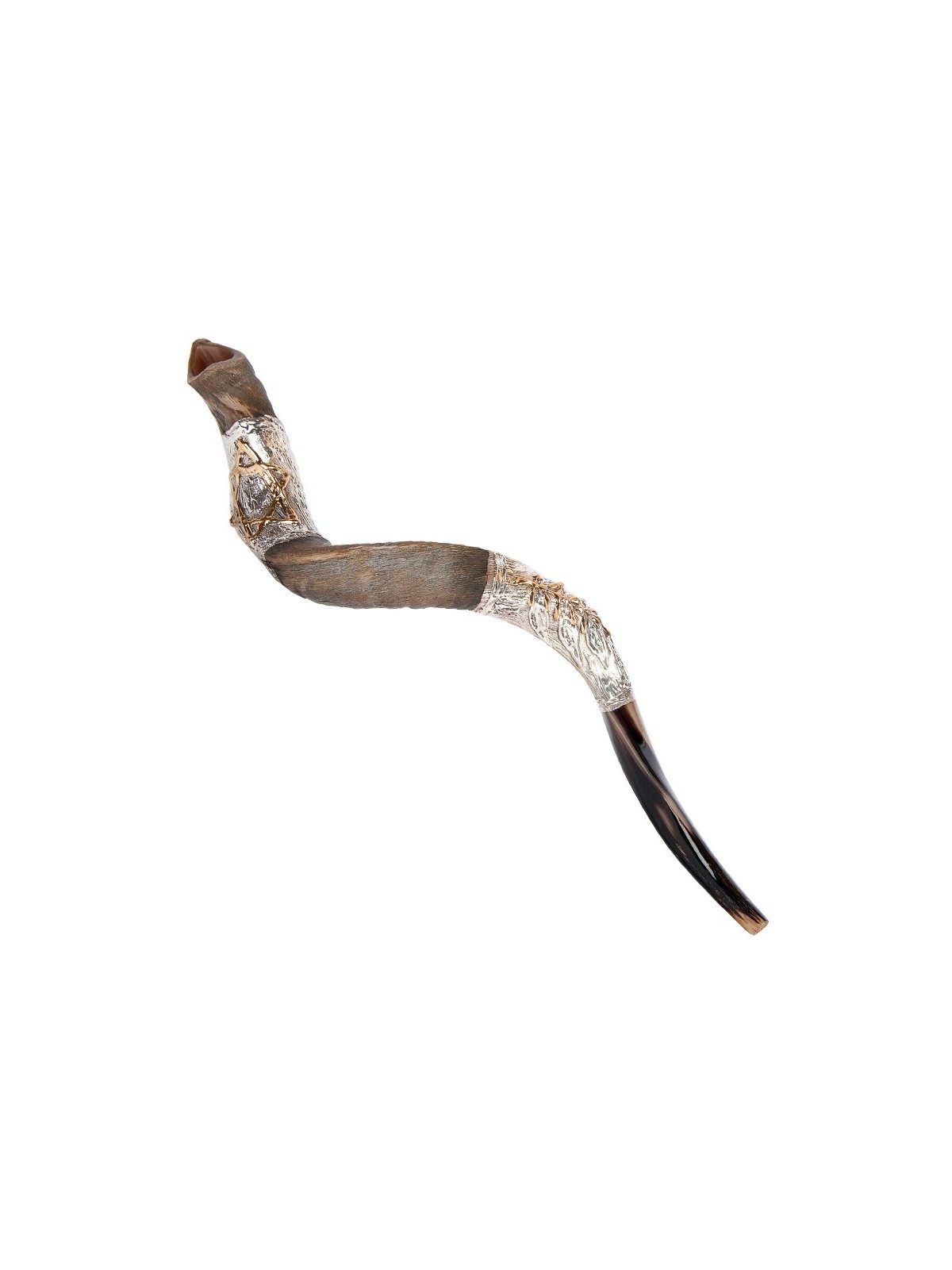 Star of David Leaf Design Sterling Silver... | Sterling Silver Shofars