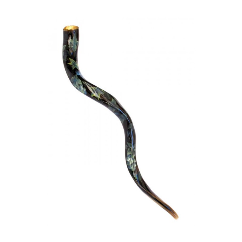 Collectors Hand Painted Yemenite Shofar Grapevine | Decorated Shofars