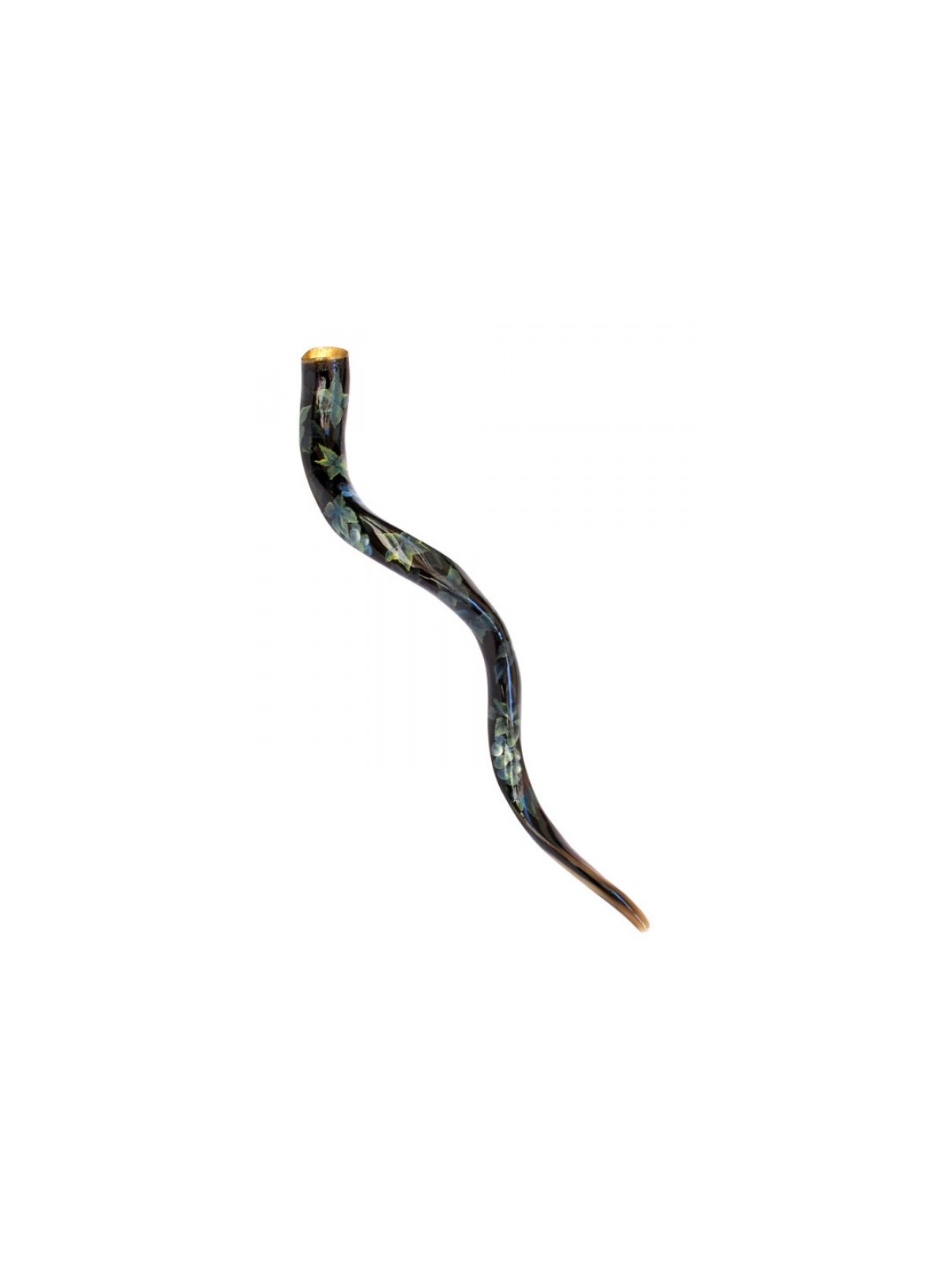 Collectors Hand Painted Yemenite Shofar Grapevine | Decorated Shofars