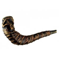 Leather bound Rams Horn Shofar Star of David | Decorated Shofars