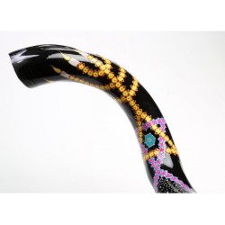 Hand Painted Yemenite Shofar with Star Menorah ... | Decorated Shofars
