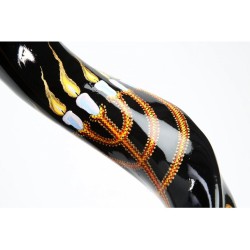 Hand Painted Yemenite Shofar with Star Menorah ... | Decorated Shofars