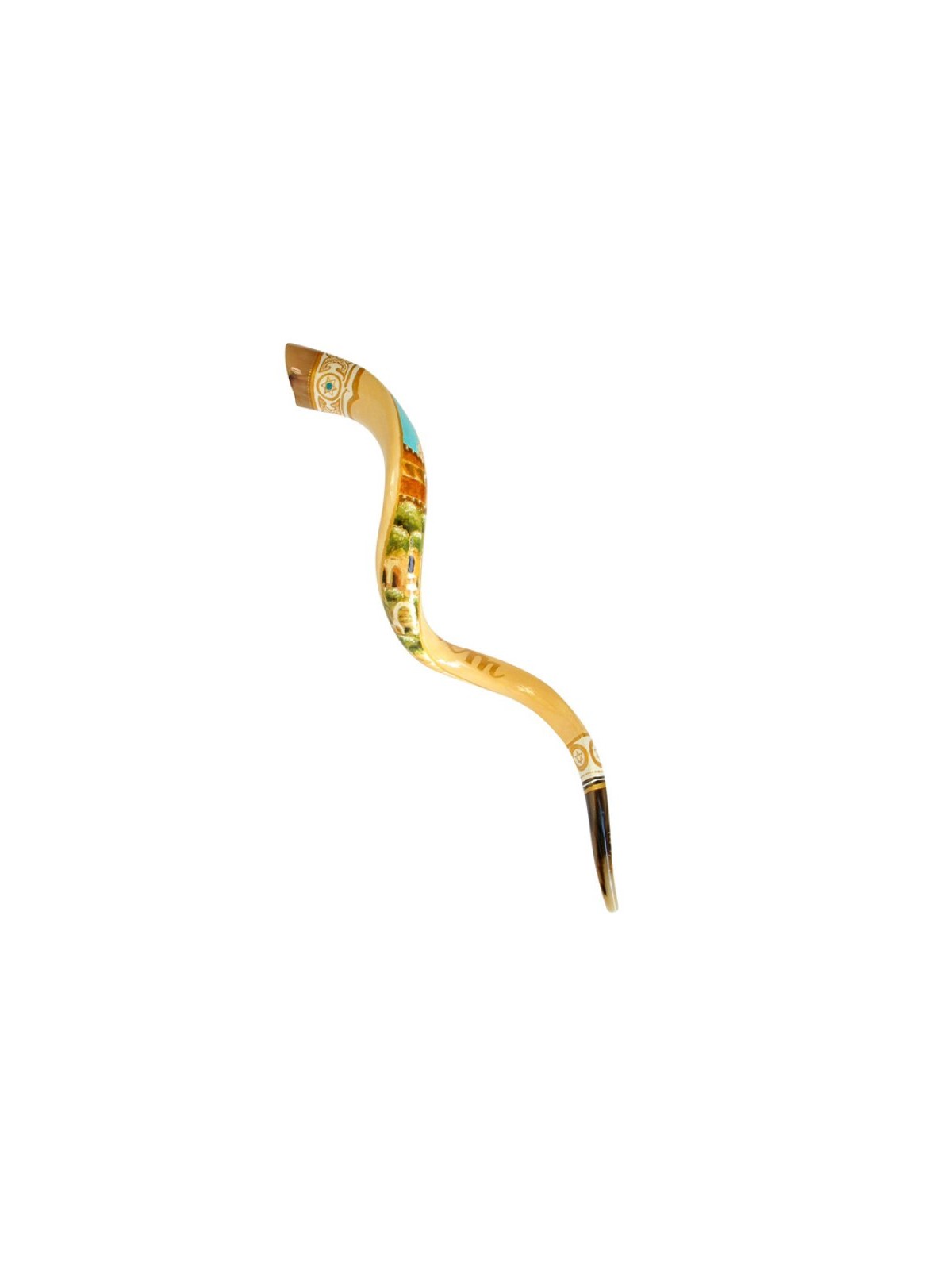 Collectors Hand Painted Yemenite Shofar Jerusalem | Decorated Shofars