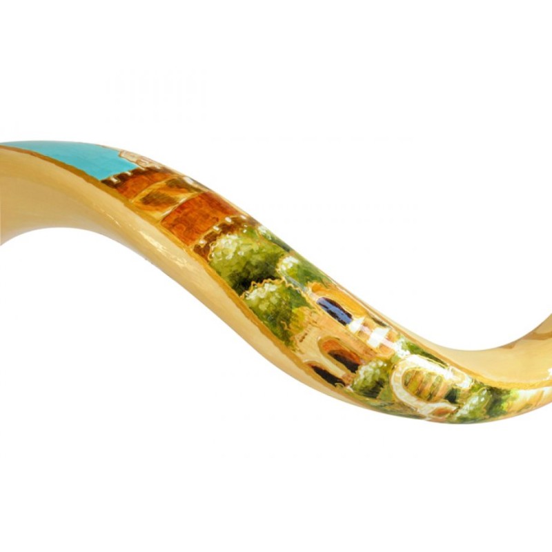 Collectors Hand Painted Yemenite Shofar Jerusalem | Decorated Shofars