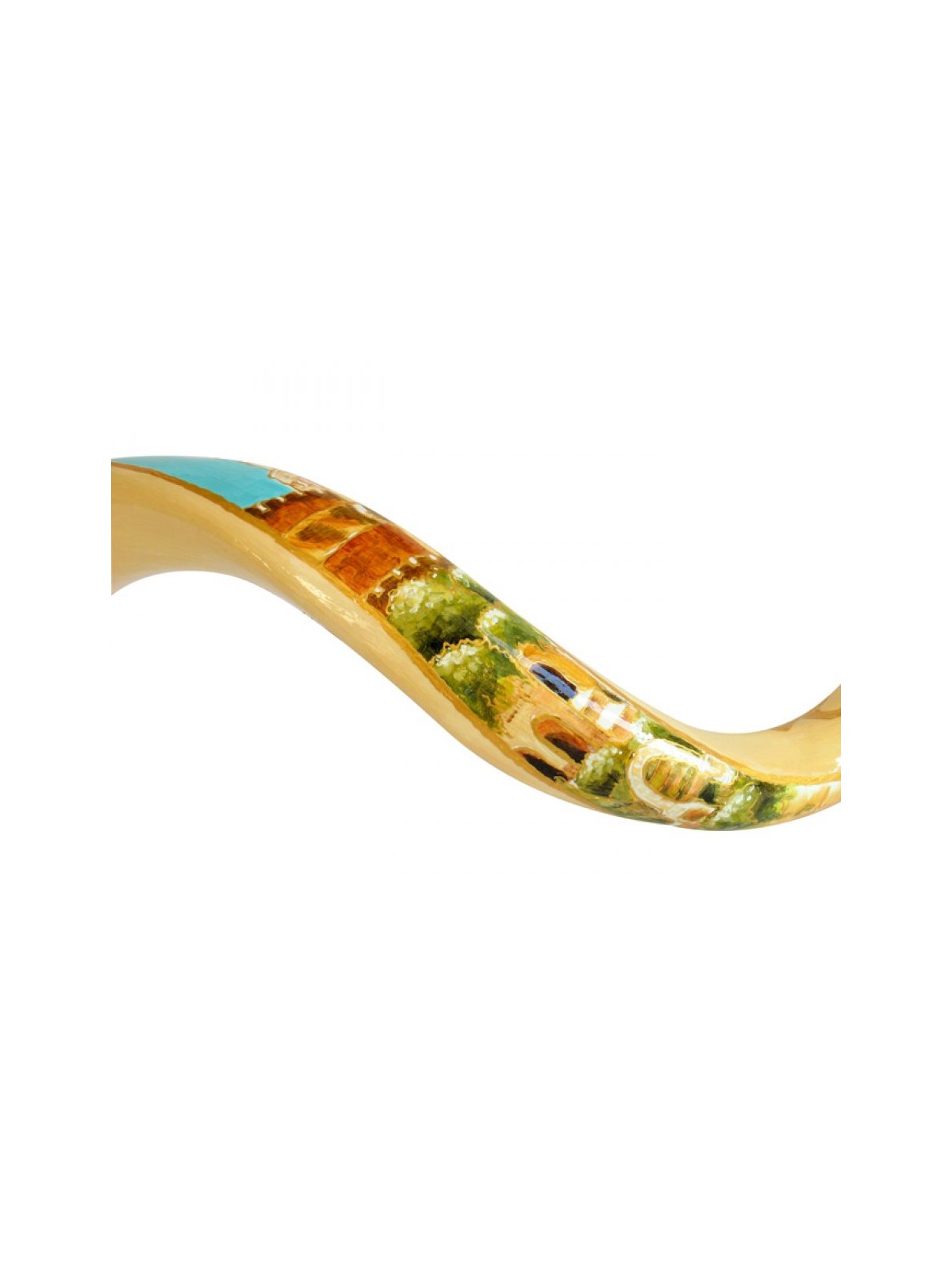 Collectors Hand Painted Yemenite Shofar Jerusalem | Decorated Shofars