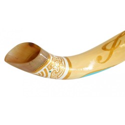 Collectors Hand Painted Yemenite Shofar Jerusalem | Decorated Shofars