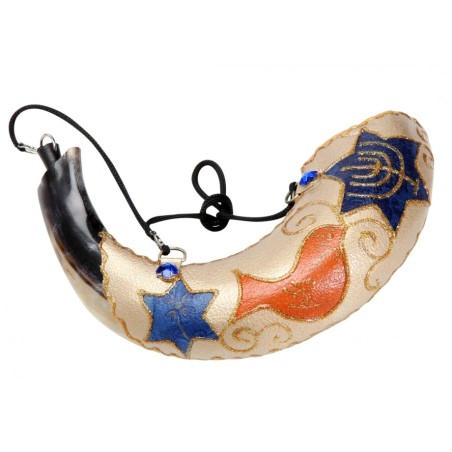 Painted Dove of Peace Anointing Rams Horn Shofar | Decorated Shofars