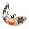 Painted Dove of Peace Anointing Rams Horn Shofar | Decorated Shofars