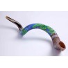 Hand Painted Yemenite Shofar Grape Cluster | Decorated Shofars