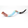 Hand Painted Yemenite Shofar with Lively Pomegr... | Decorated Shofars