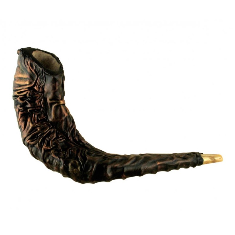 Distinctive Leather bound Rams Horn Shofar %96 ... | Decorated Shofars