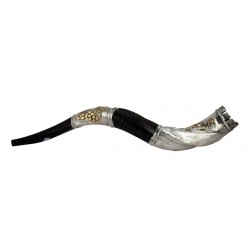 Crown Cut Silver Yemenite Shofar Jerusalem | Sterling Silver Shofars