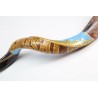 Hand Painted Yemenite Shofar Jerusalem | Decorated Shofars