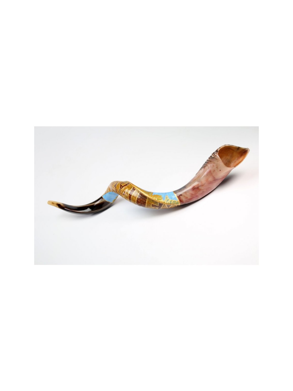 Hand Painted Yemenite Shofar Jerusalem | Decorated Shofars