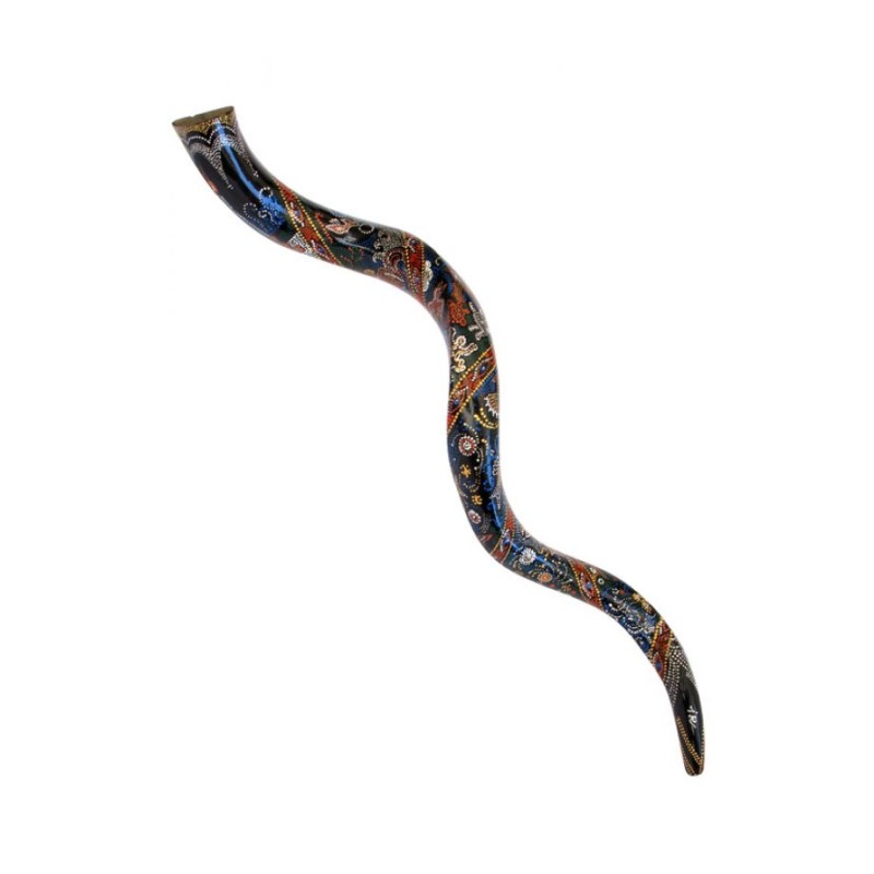 Collectors Hand Painted Yemenite Shofar Oriental | Decorated Shofars