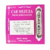 Silver Plated Car Mezuzah with Shin and Blue Stone | Car Mezuzah