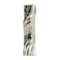 Nickel Plated Rounded Car Mezuzah %96 White with Jeru... | Car Mezuzah